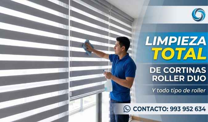 lavado de cortinas roller sol y sombra